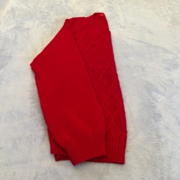 Izod Men's Crew Neck Sweater Cable Knit Red XL - Picture 10 of 15